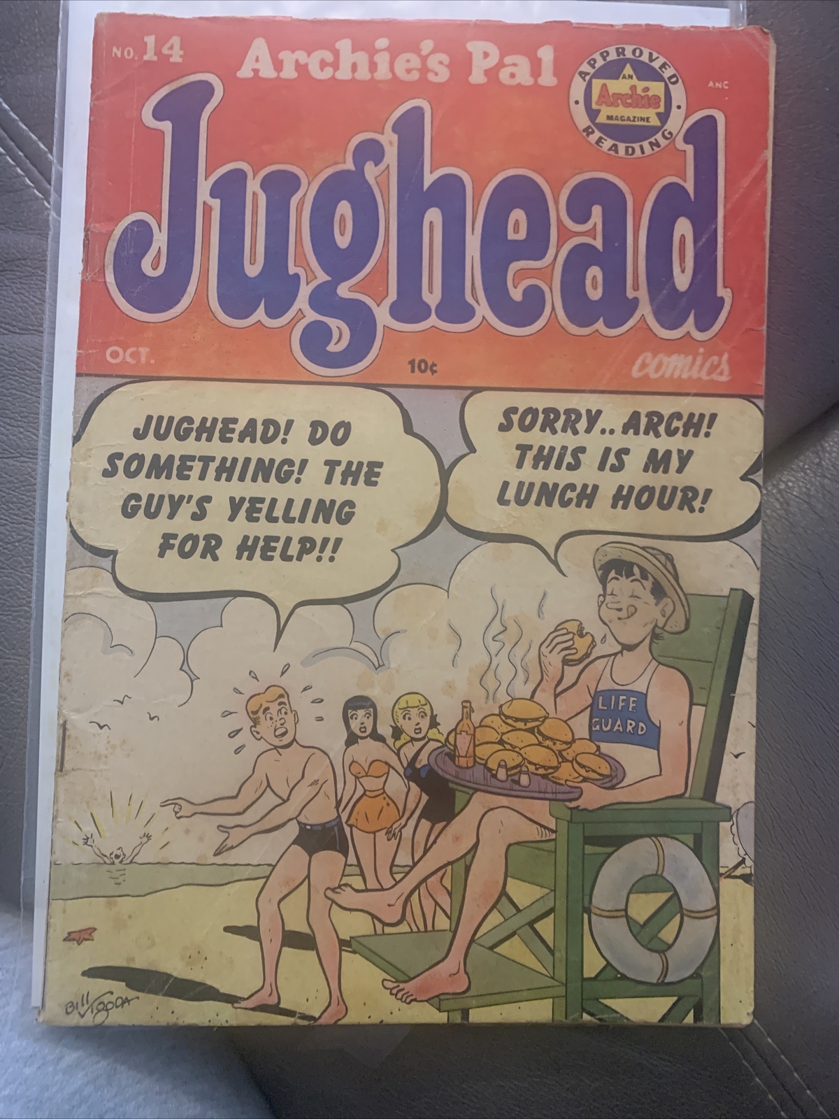 RARE Archie's Pal Jughead #14 Comic -1952 - Betty & Veronica - Beach cover RARE Archie's Pal Jughead #14 Comic -1952 - Betty & Veronica - Beach cover