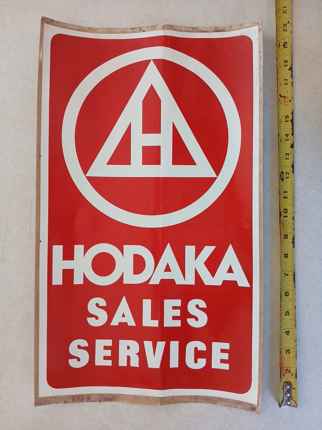 Vintage 1970s Hodaka Motorcycles Decal Sign Dealership Door Window Sticker 20x12