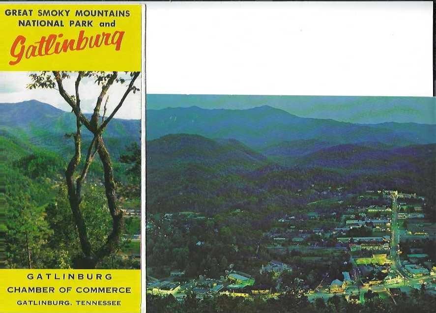 Gatlinburg Tennessee - 1964 brochure, large postcard from 1964 period