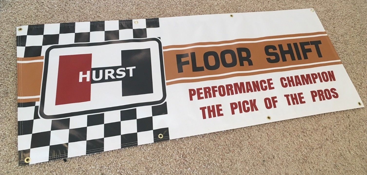 HURST FLOOR SHIFT Garage Banner Sign (Large 2\'x5\')