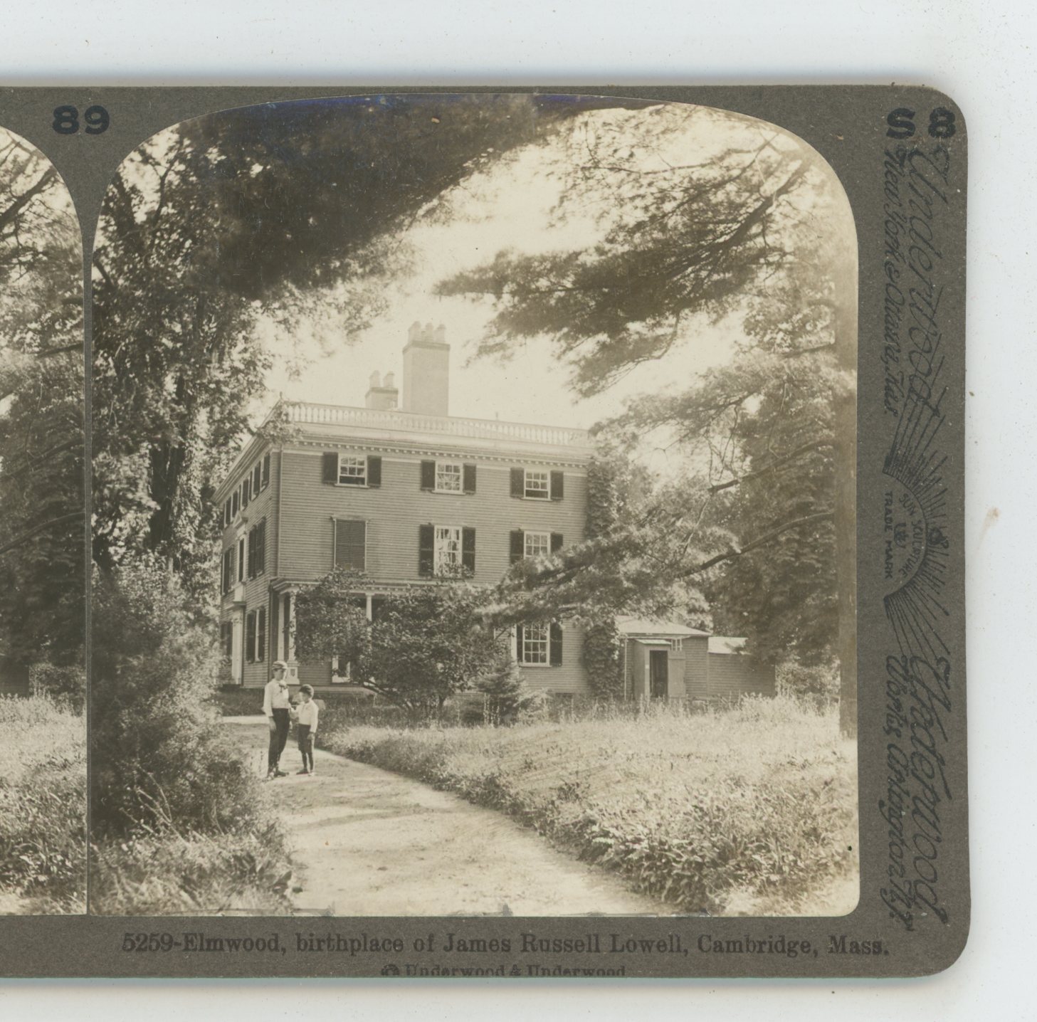 Elmwood Birthplace James Russell Lowell Cambridge MA Underwood Stereoview
