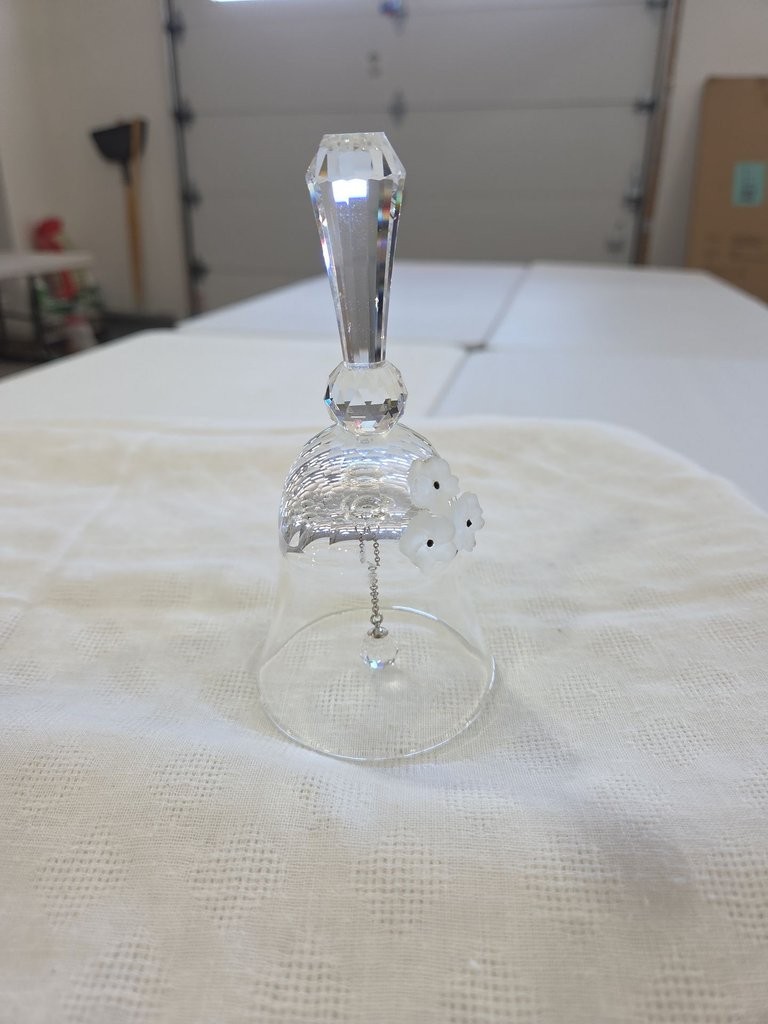 Vintage Swarovski Crystal Bell with 3 Flowers  6\