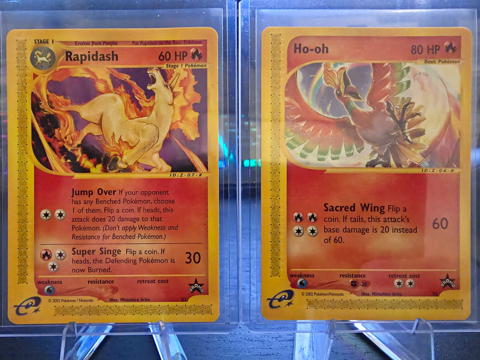 Pokemon TCG 2002 Black Star Promo Ho-oh 52 and Rapidash 51 Expedition E-Reader Pokemon TCG 2002 Black Star Promo Ho-oh 52 and Rapidash 51 Expedition E-Reader