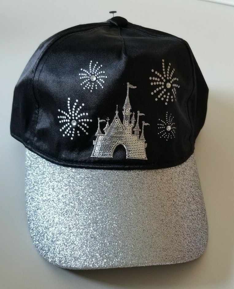Disneyland Resort Women's Glitter Gray Black Baseball Hat NWT