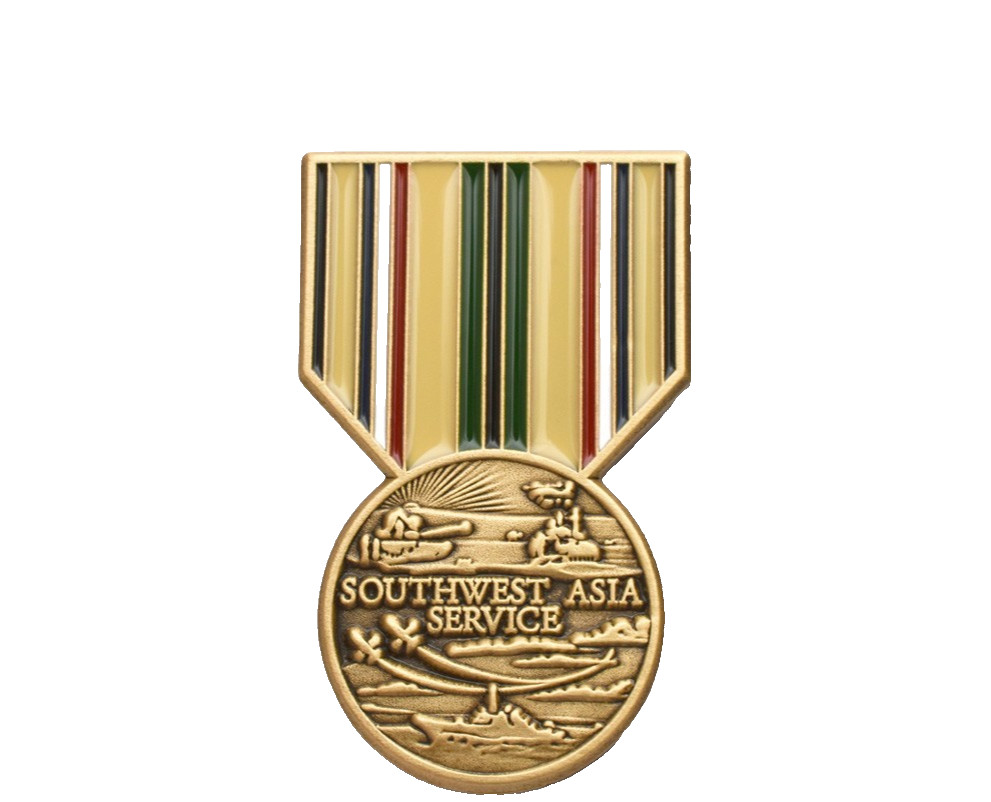 SOUTHWEST ASIA SERVICE MEDAL MILITARY LAPEL HAT PIN