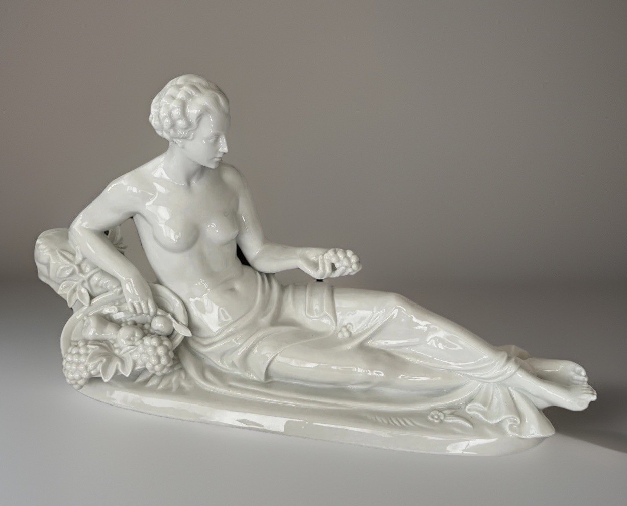 Hugo Meisel Rosenthal Germany Porcelain Figurine Nude Woman Fruit Germania Art