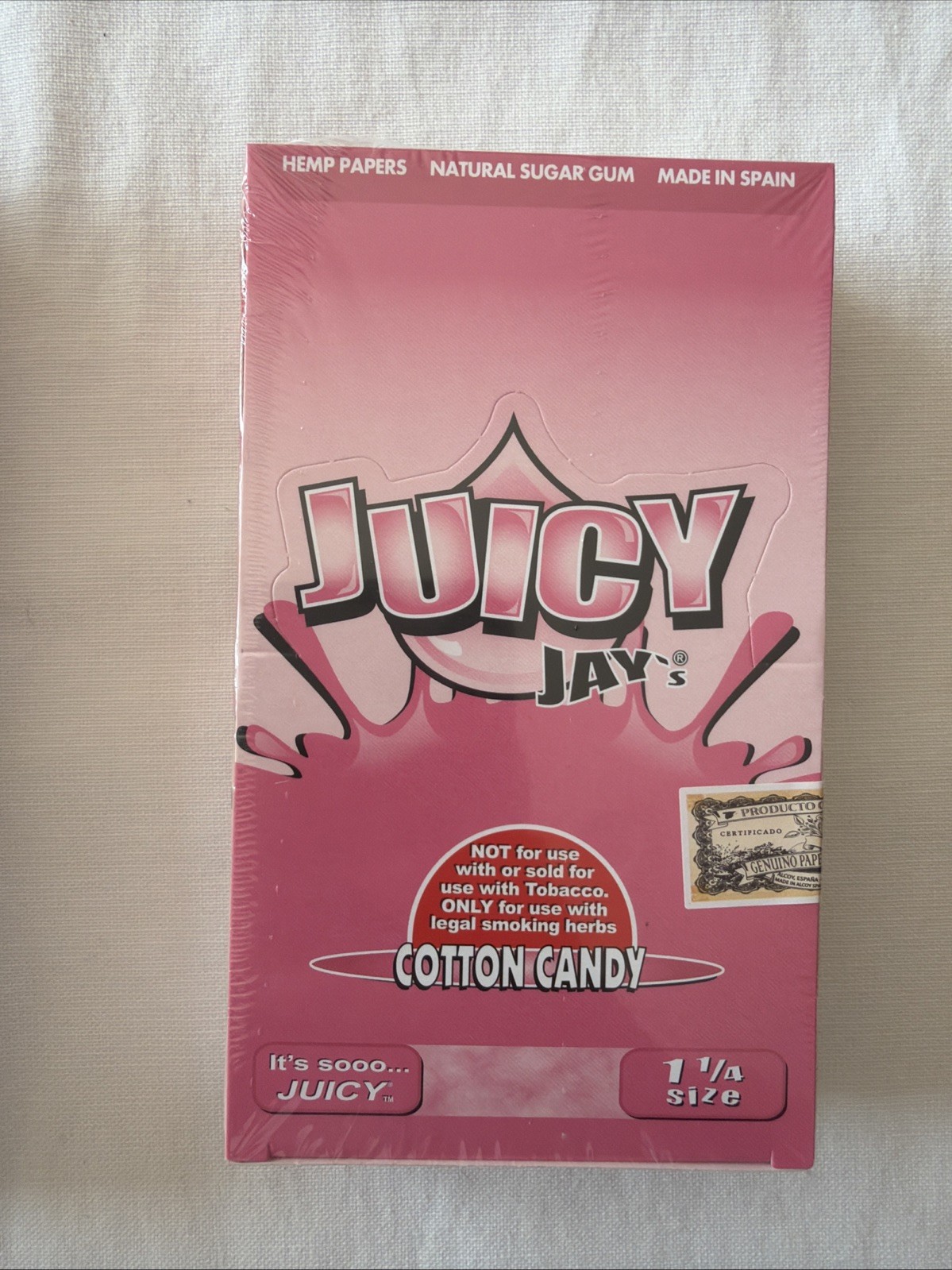 1 Box JUICY JAY'S 1 1/4 Rolling Papers Cotton Candy 24 Packs Sealed Display 1 Box JUICY JAY'S 1 1/4 Rolling Papers Cotton Candy 24 Packs Sealed Display