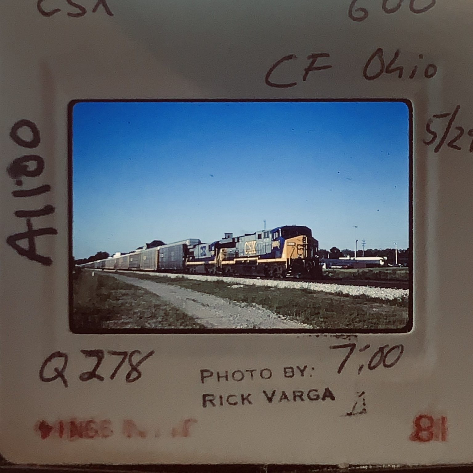 Vintage CSX Train Locomotive 35mm Slide 1981 Ohio Railroad Freight Rick Varga Vintage CSX Train Locomotive 35mm Slide 1981 Ohio Railroad Freight Rick Varga