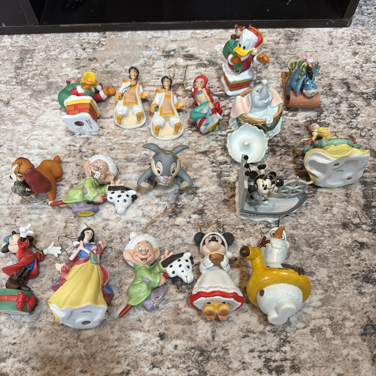 Disney Porcelain Ornaments Figurines Lot of 17 - Grolier