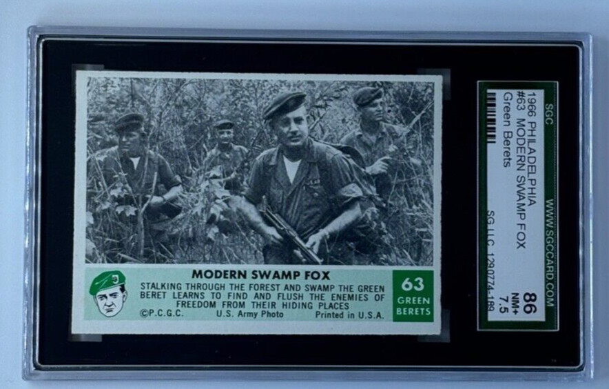 1966 PHILADELPHIA GUM GREEN BERETS SGC 7.5 86 NM+ MODERN SWAMP FOX #63