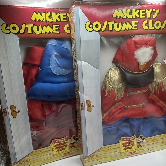 Vintage 1986 Disney Mickey's Costume Closet Band Leader & Sorcerer Set NOS