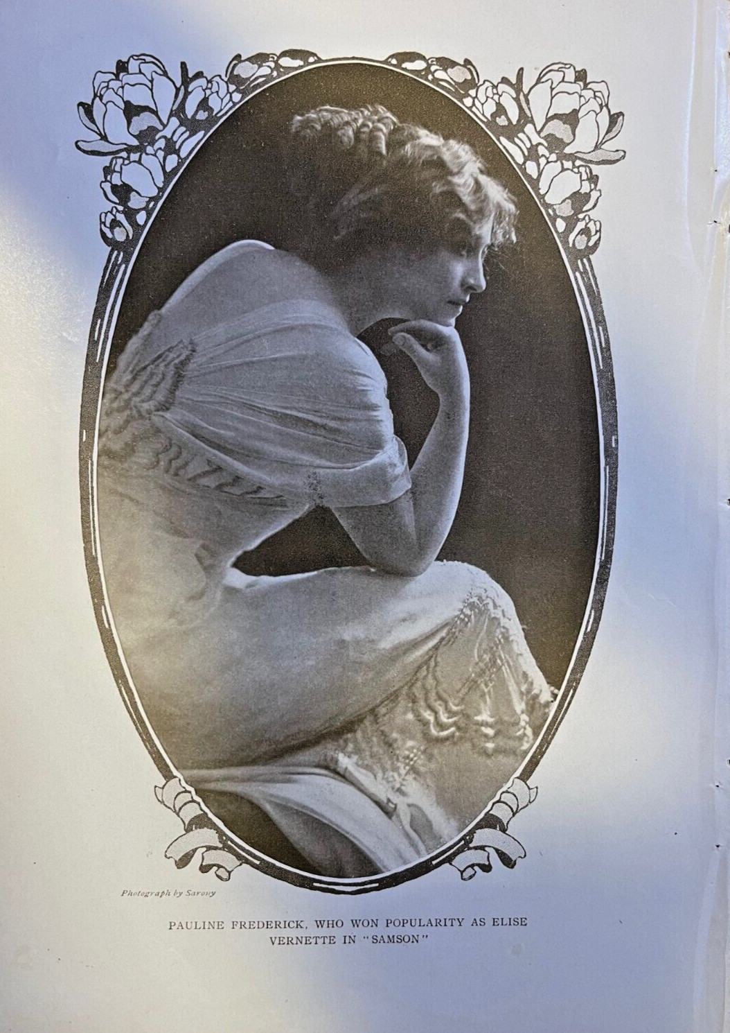 1909 Vintage Magazine Illustration Actress Pauline Frederick 1909 Vintage Magazine Illustration Actress Pauline Frederick