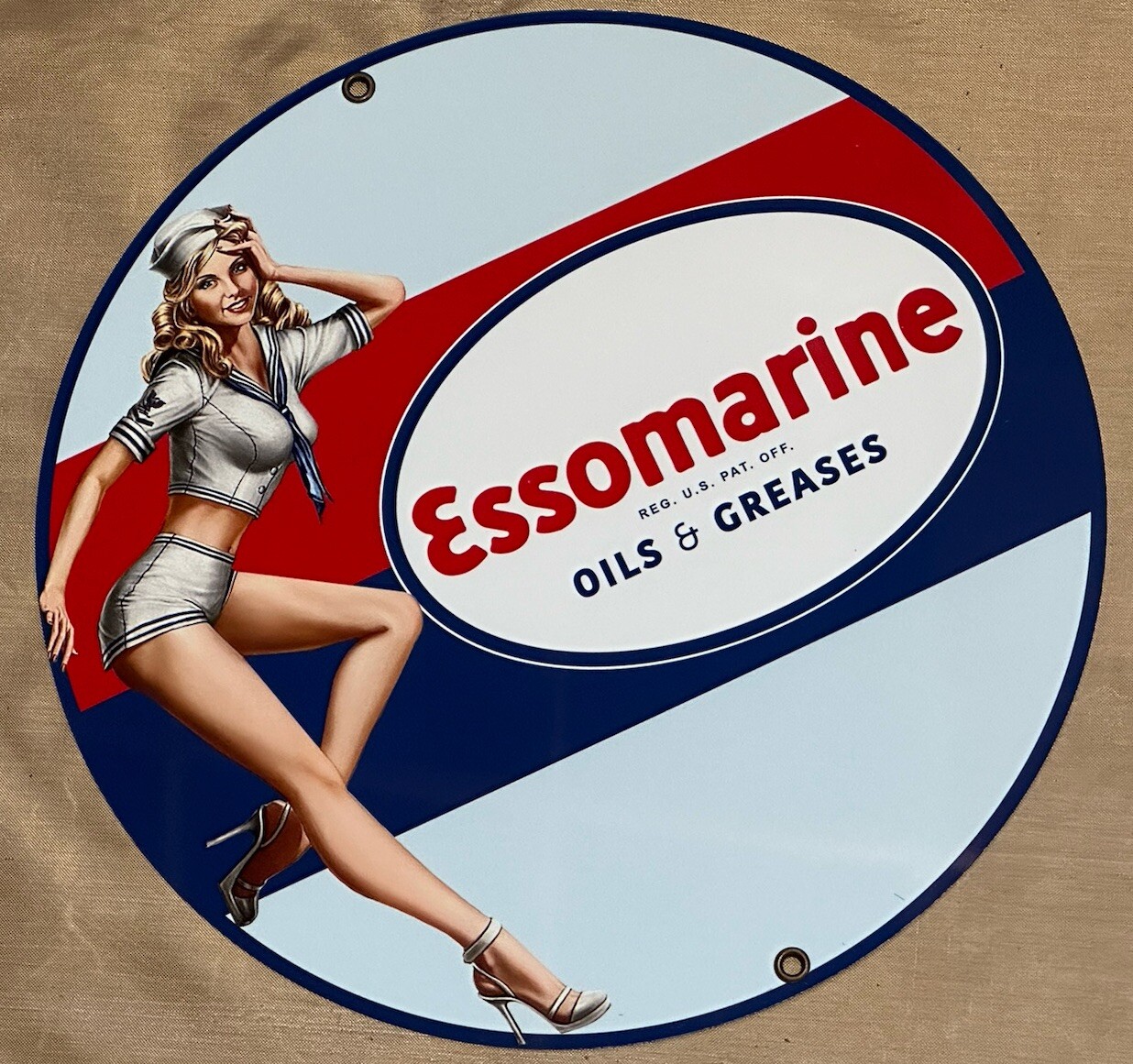 Top Quality Esso Marine Gas Motor Oil vintage reproduction Garage Sign Top Quality Esso Marine Gas Motor Oil vintage reproduction Garage Sign