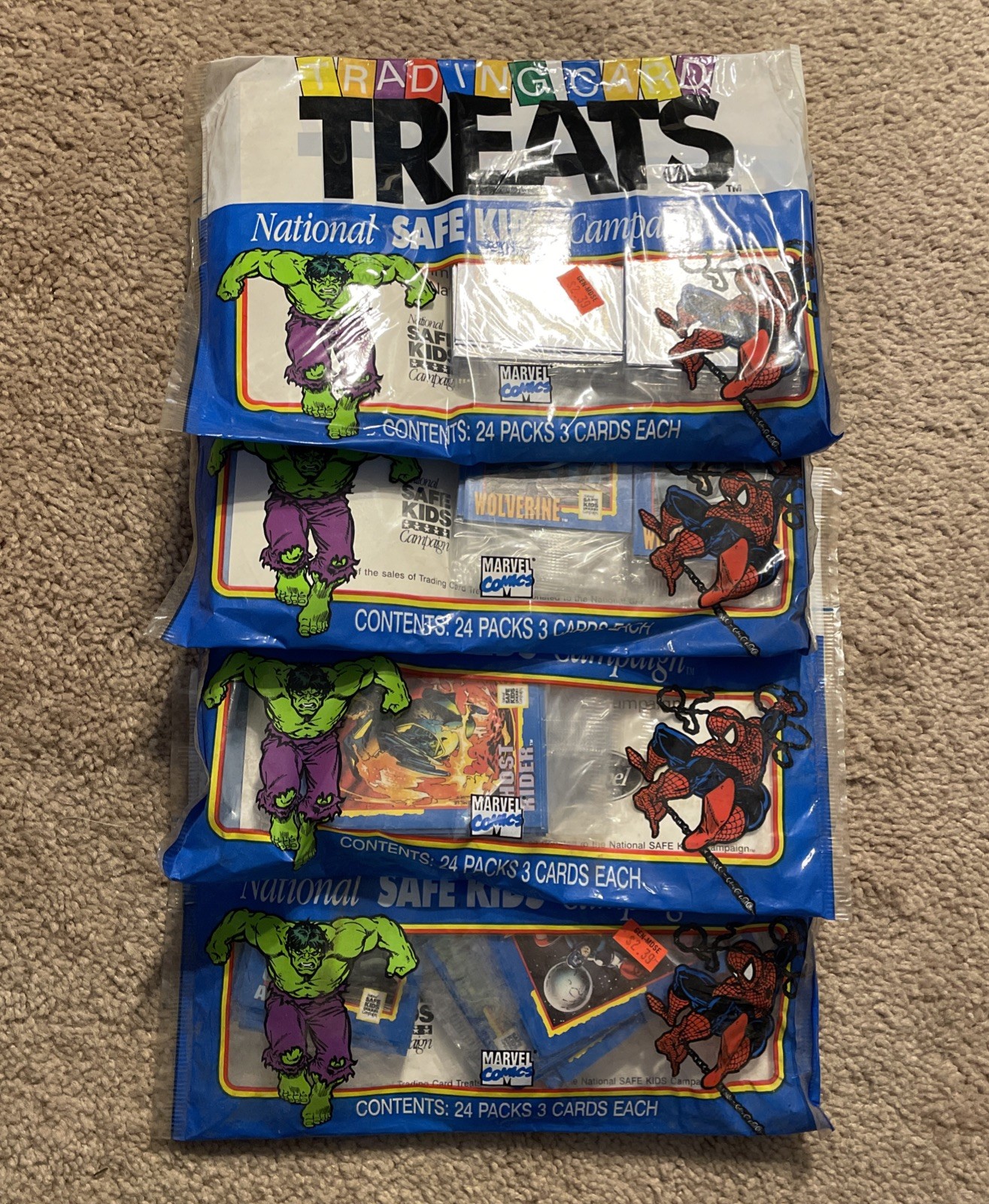1991 IMPEL MARVEL Trading Card Treats NEW SEALED BAG 24 Unopened Packs LOT OF 4
