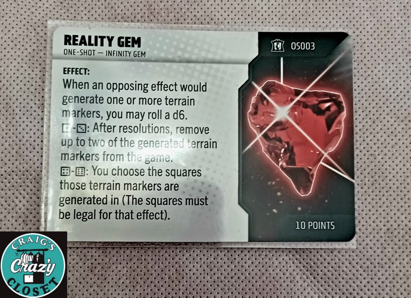 HeroClix Reality Gem 0S003 Collector\'s Trove Set New One-Shot Card