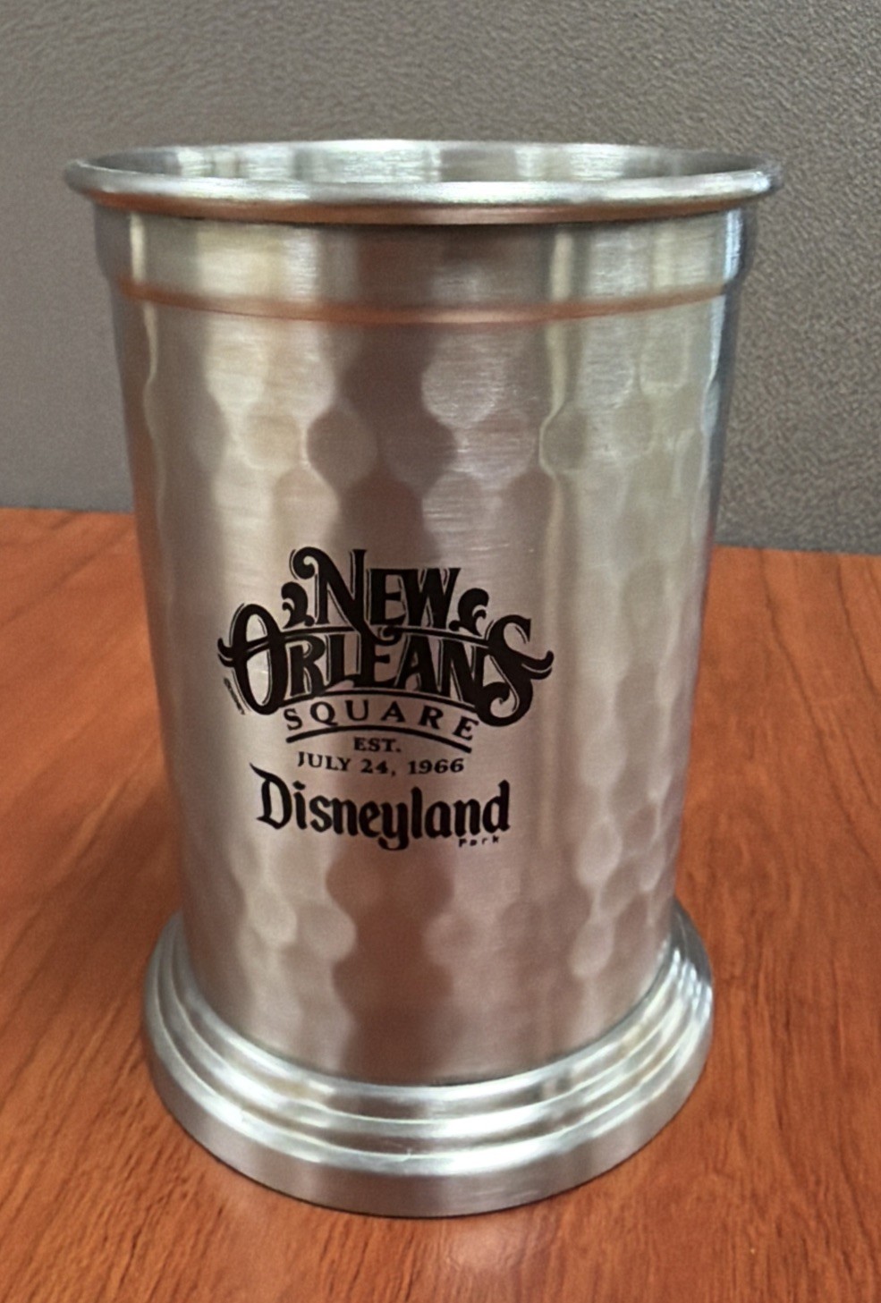 Disneyland New Orleans Square Blue Bayou Mint Julep Metal Cup Souvenir 