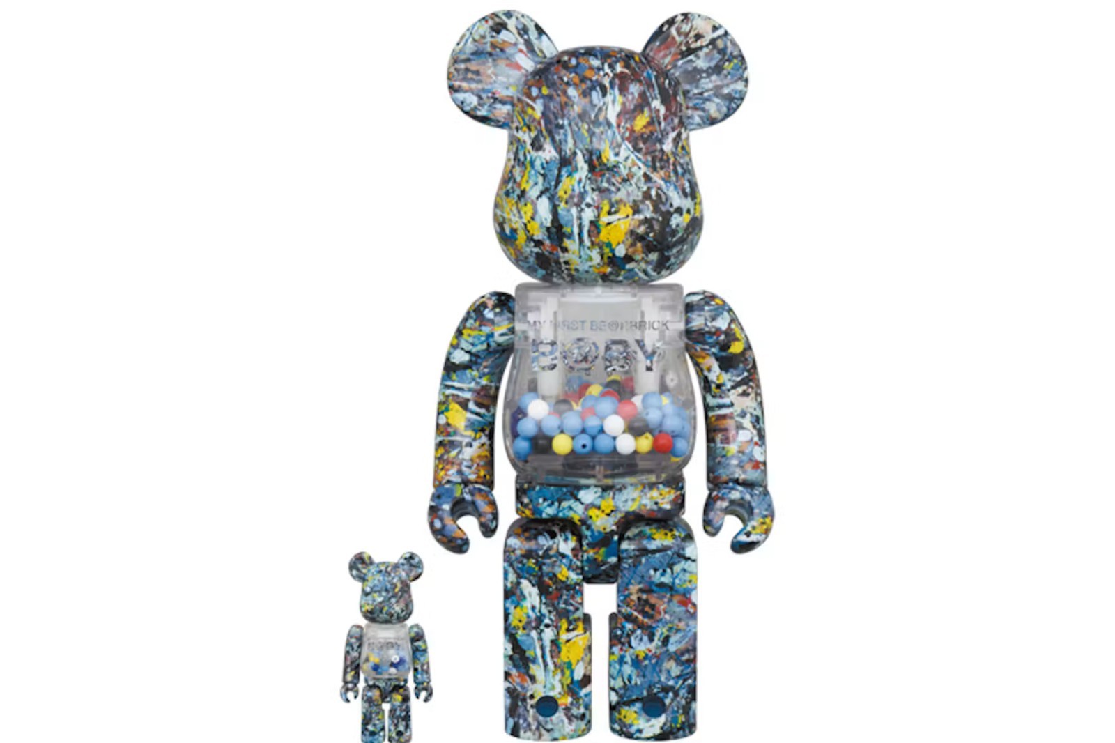 Medicom Toy Bearbrick MY FIRST BABY x JACKSON POLLOCK STUDIO 100% 400% Be@rbrick