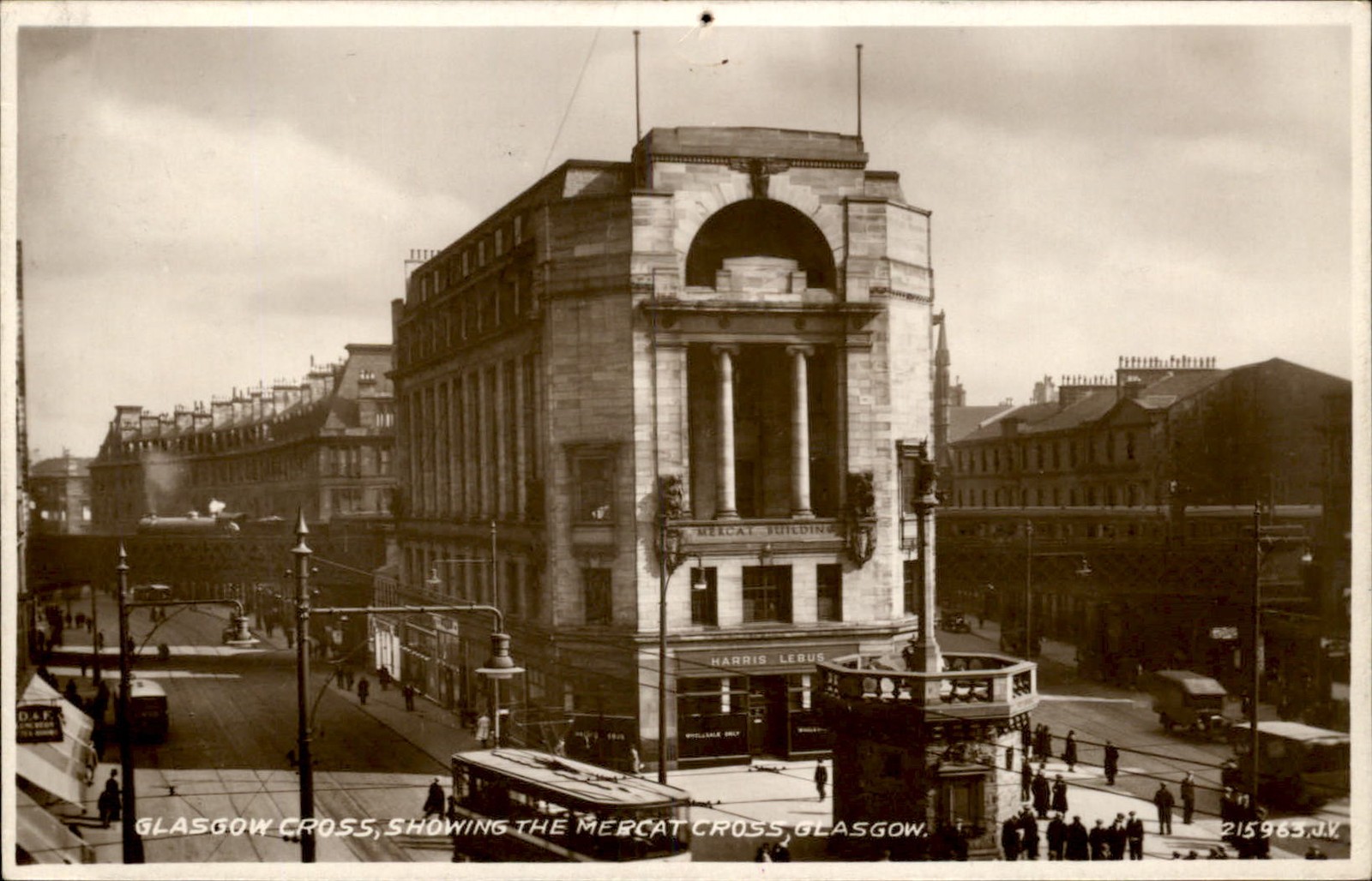 Glasgow Mercat Cross Glasgow Cross c1900s-10s Real Photo Vintage Postcard
