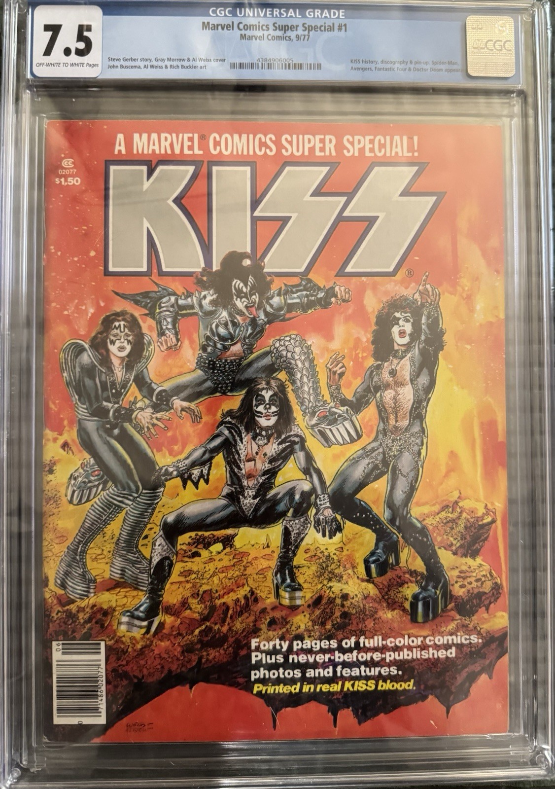 Marvel Super Special #1 (1977) CGC 7.5 (Iconic Kiss Blood Issue) 🔥🔥🔥 Marvel Super Special #1 (1977) CGC 7.5 (Iconic Kiss Blood Issue) 🔥🔥🔥