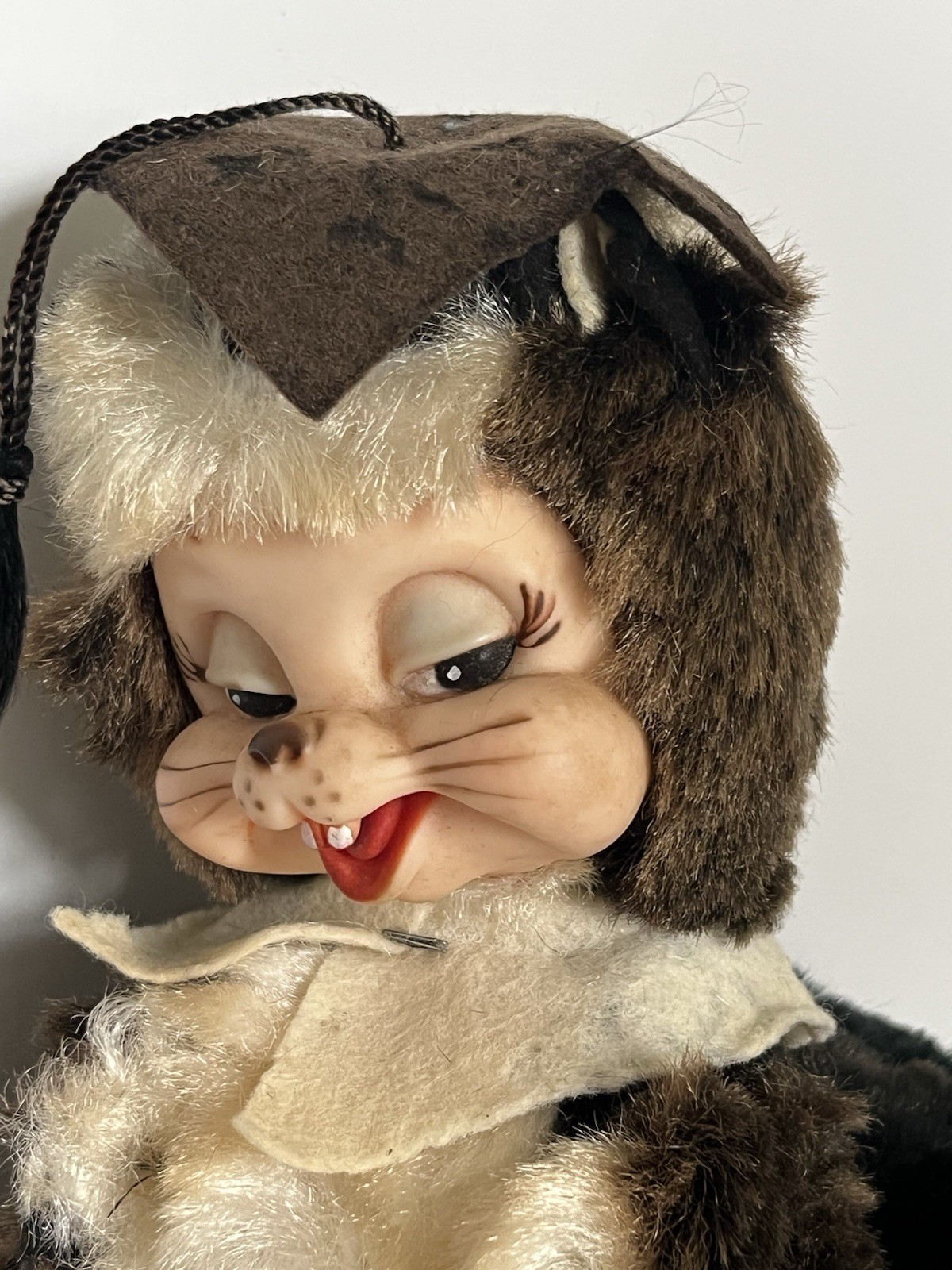 Rushton Stinky Skunk Graduate -Rubber Face Plush Star Creation 9” Vintage 1950s Rushton Stinky Skunk Graduate -Rubber Face Plush Star Creation 9” Vintage 1950s