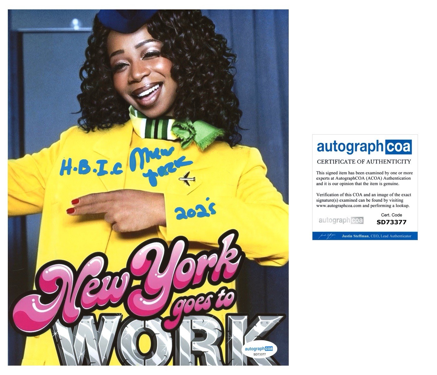 TIFFANY POLLARD “NEW YORK” SIGNED FLAVOR FLAV 8x10 PHOTO - ACOA COA
