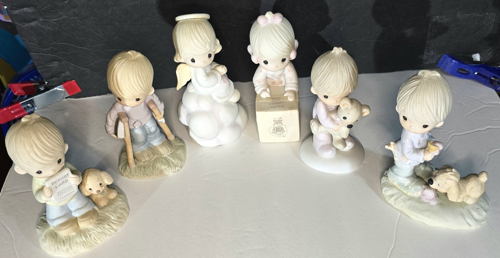 Precious Moments Figurines Lot Of 6.  1 Musical 5 Regular vintage 70s On Up