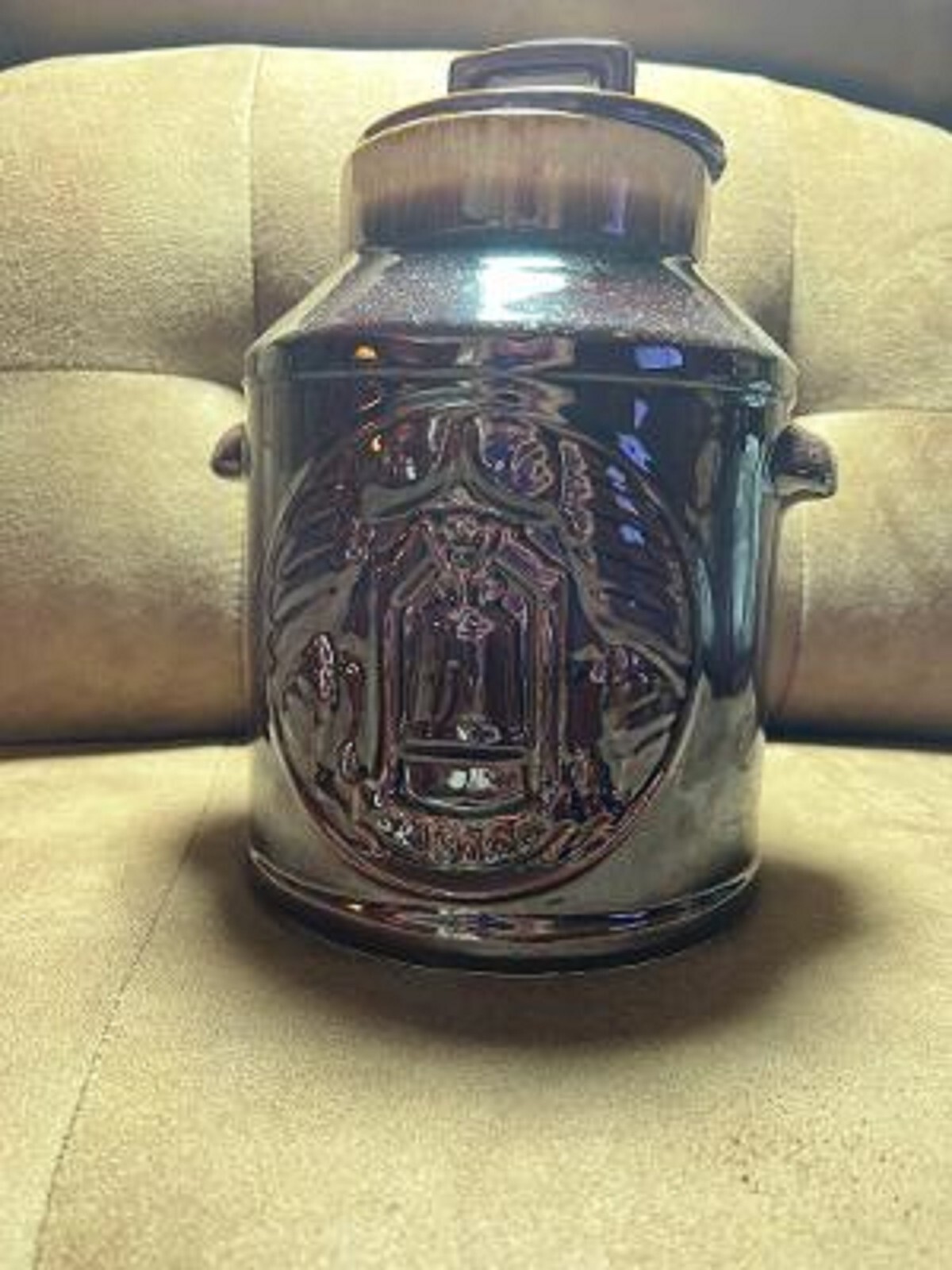 Vintage McCoy Pottery Brown Drip Glaze Bicentennial Cookie Jar w/Box #22-7019-16 Vintage McCoy Pottery Brown Drip Glaze Bicentennial Cookie Jar w/Box #22-7019-16