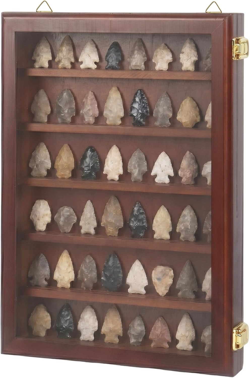 Arrowhead Display Case Wall-Mounted Native American Shadow Box with Lock Arrowhe Arrowhead Display Case Wall-Mounted Native American Shadow Box with Lock Arrowhe