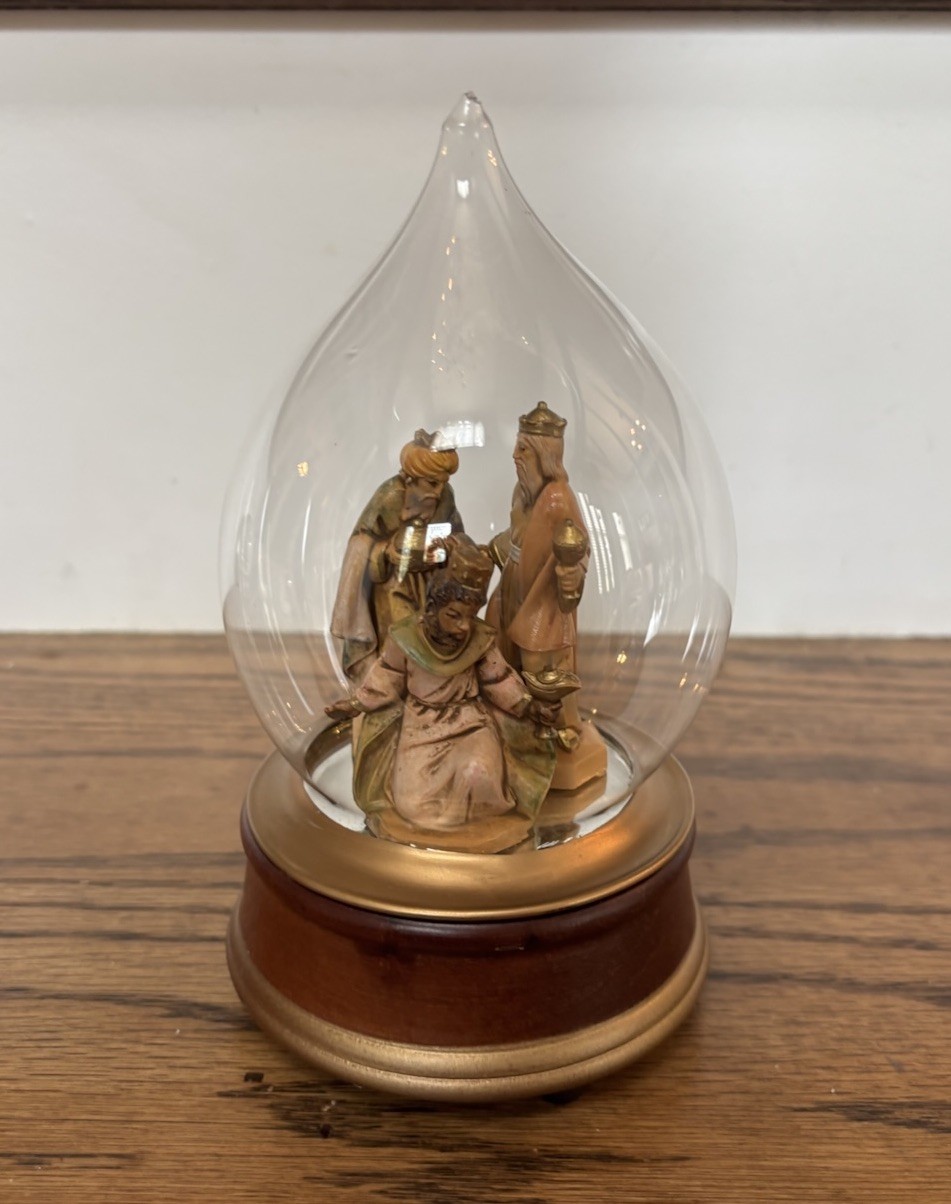 RARE Fontanini Nativity Musical 6” Glass Globe, Item #66782B, WORKS