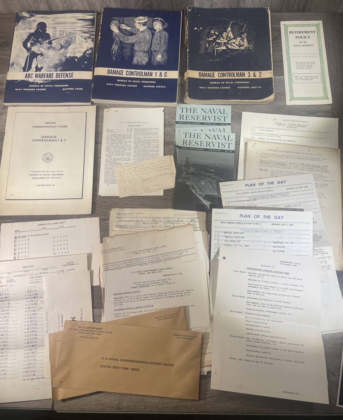 VTG 1960s US Navy Damage Controlman Training Manual Lot & Correspondence Archive