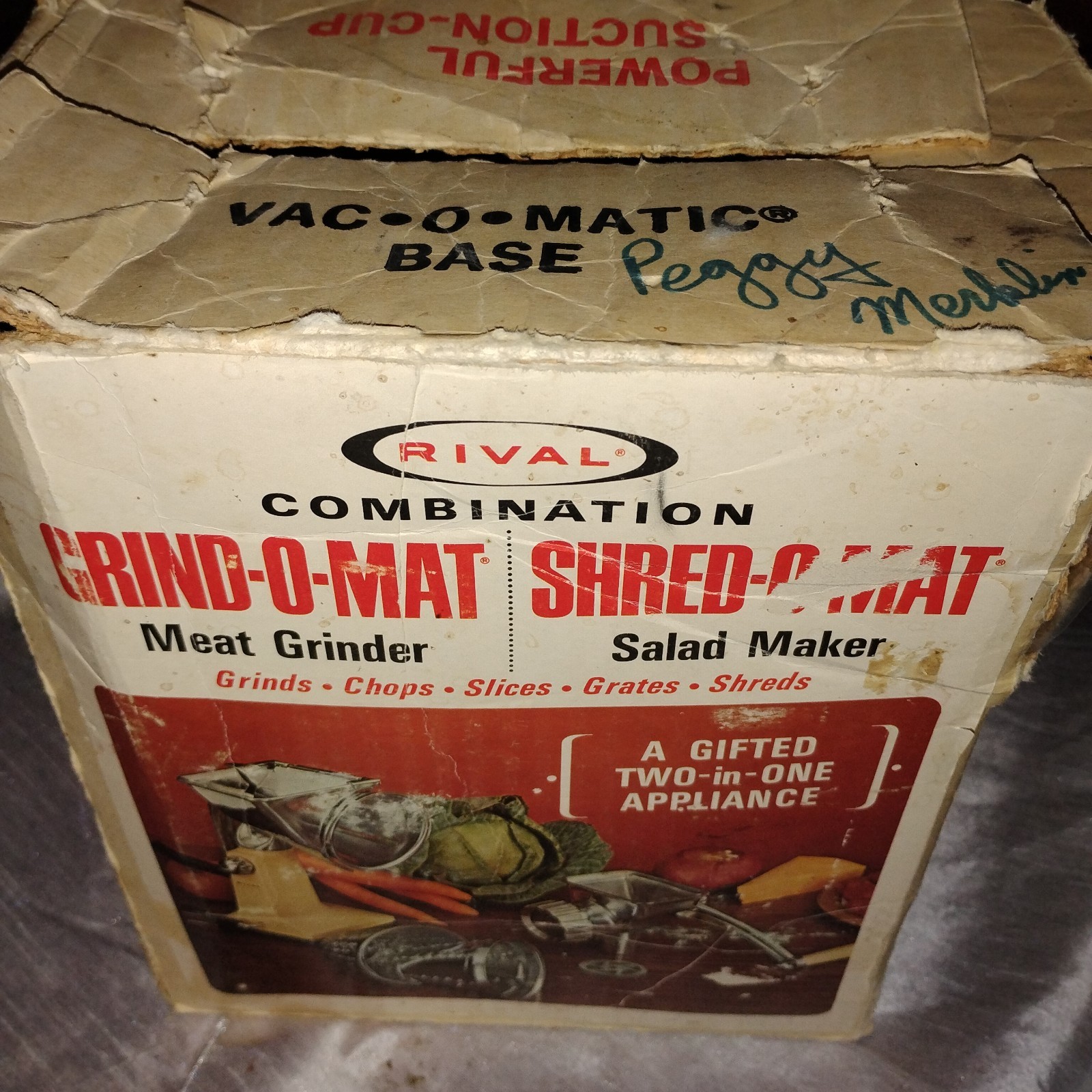 Vintage Rival Combination Grind-O-Mat Shred-O-Mat Grinder Chopper Slicer Grater Vintage Rival Combination Grind-O-Mat Shred-O-Mat Grinder Chopper Slicer Grater