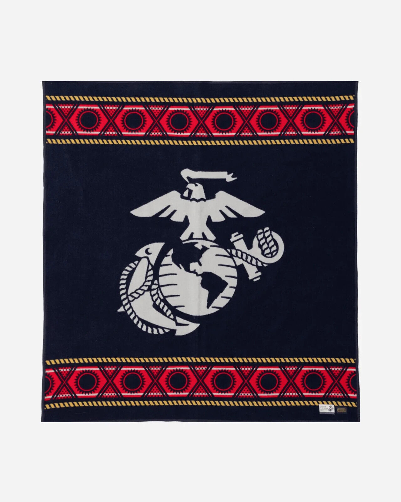 Pendleton The Marines Wool Jacquard Robe Blanket - Navy - NEW