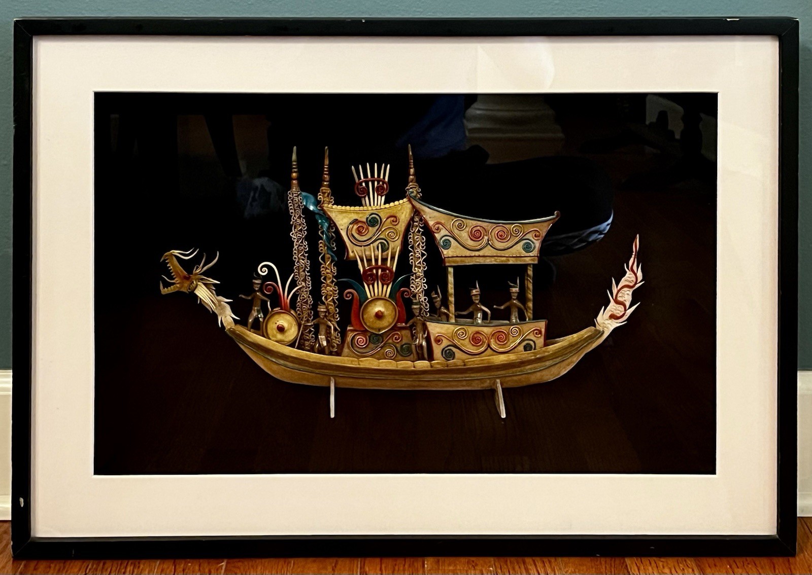 Borneo Dayak Tribe SHIP OF THE DEAD Wood & Gutta-Percha Rubber Ship Model FRAMED Borneo Dayak Tribe SHIP OF THE DEAD Wood & Gutta-Percha Rubber Ship Model FRAMED