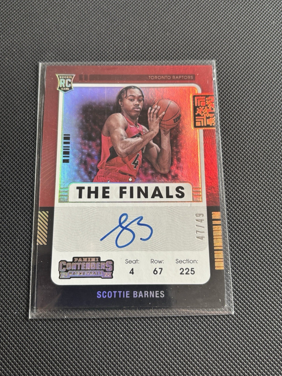 2021-22 Panini Contenders Scottie Barnes RC The Finals #104 Auto 41/49