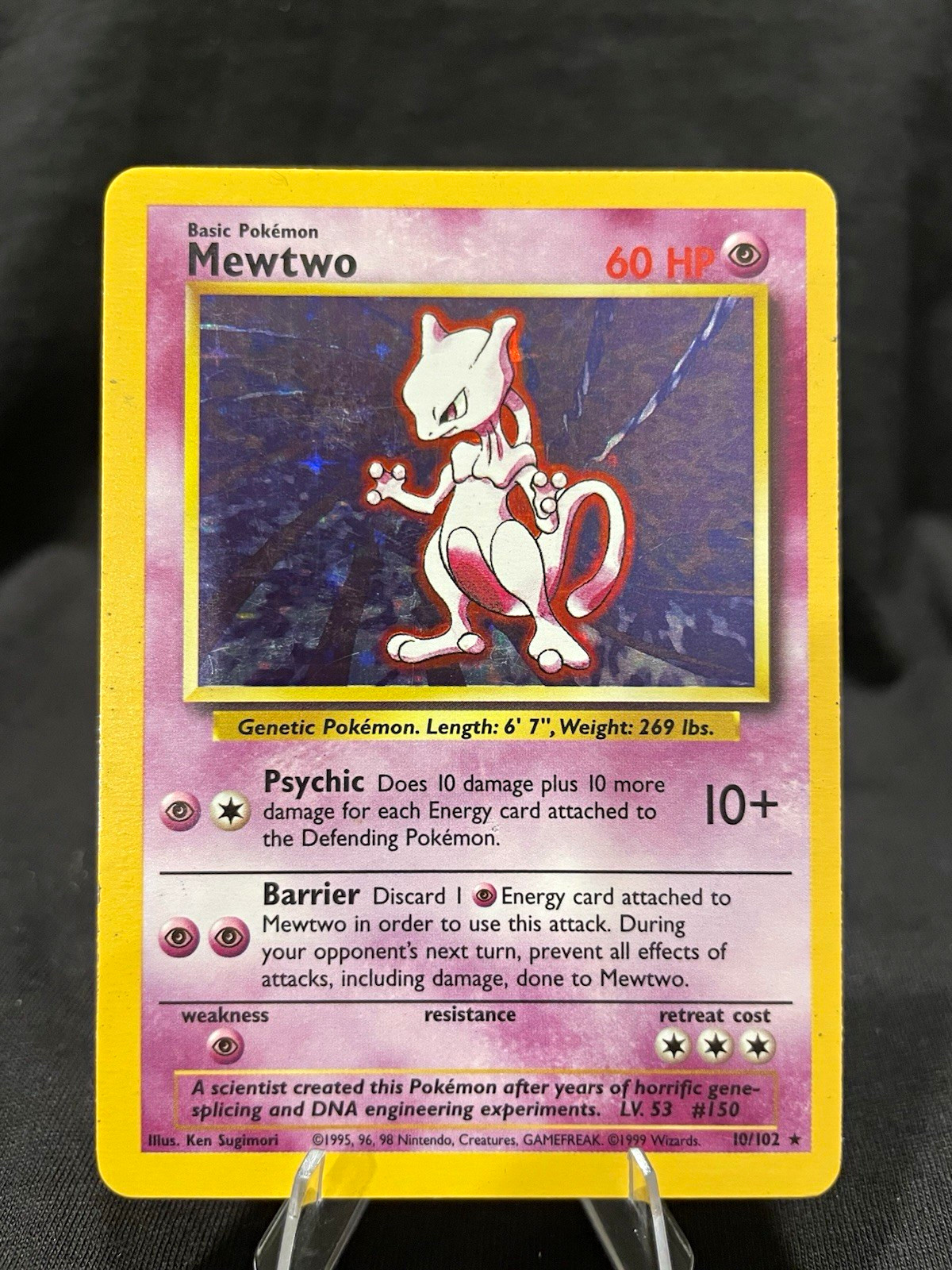 Pokémon TCG Mewtwo Base Set Unlimited Holo 10/102 EN 1999 Mod Play Pokémon TCG Mewtwo Base Set Unlimited Holo 10/102 EN 1999 Mod Play