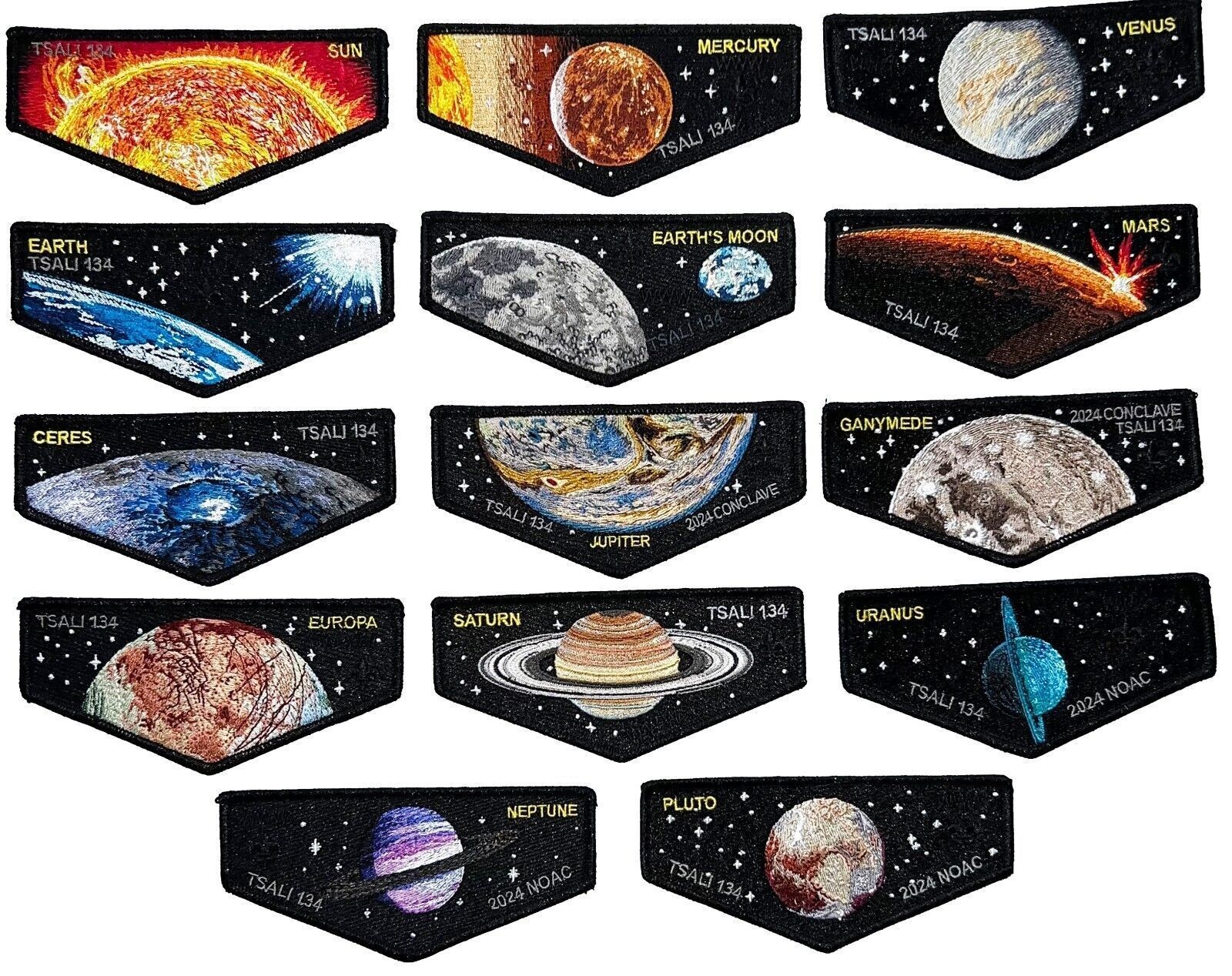 OA LODGE 134 TSALI Solar System 14-flap set Daniel Boone Council BSA