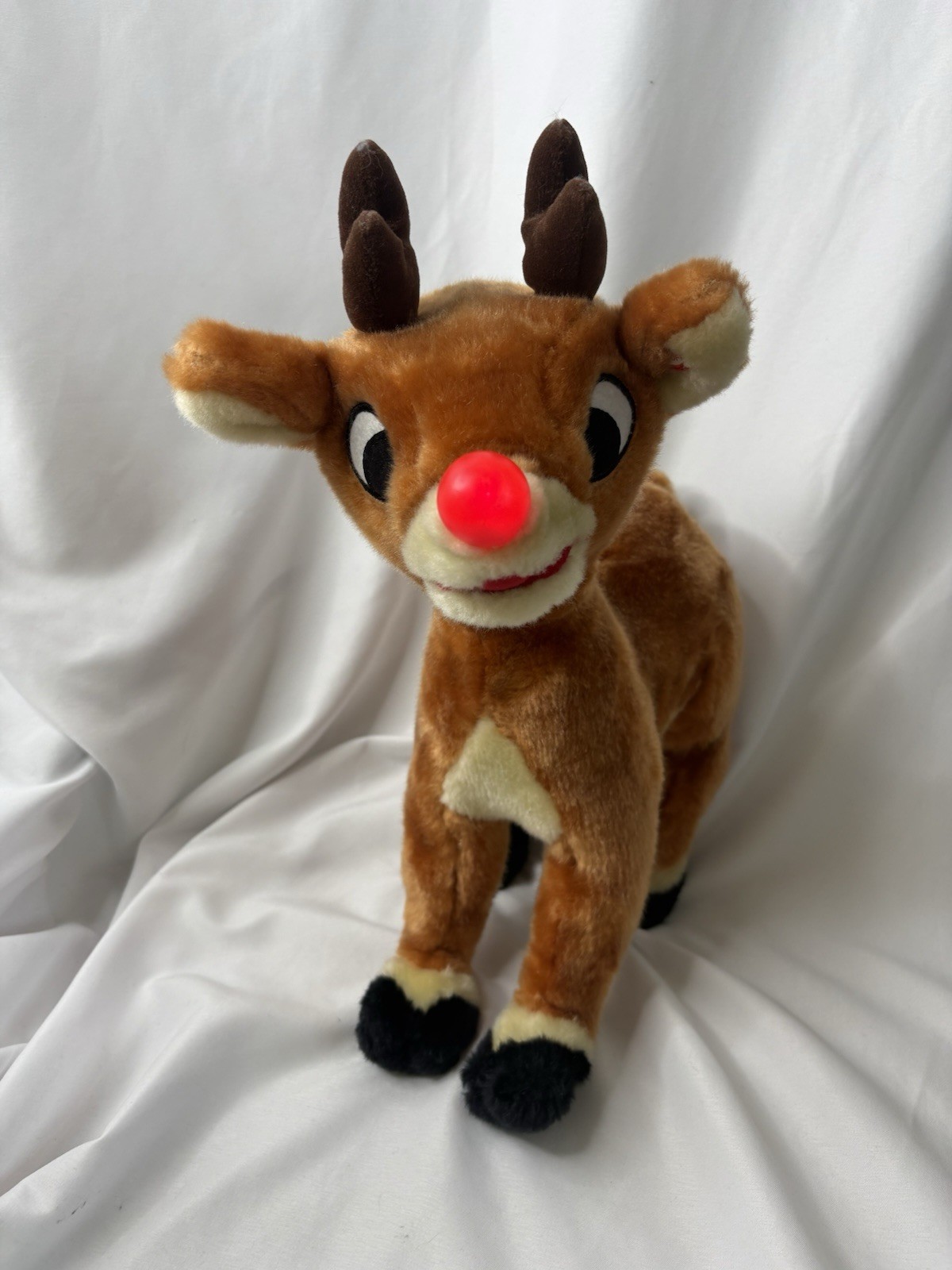 Vintage 1992 Gemmy Animated Rudolph The Red Nose Reindeer Talking Singing Works