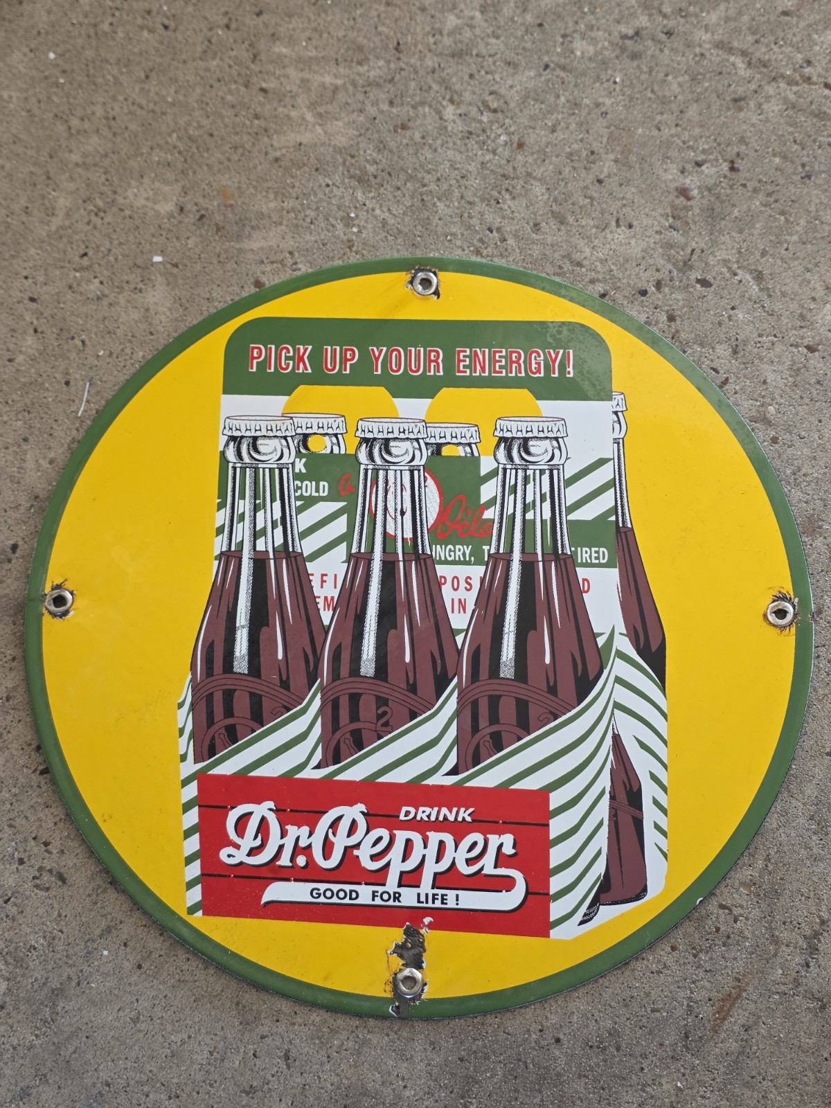 VINTAGE DR.PEPPER PORCELAIN SIGN GAS,OIL STATION PUMP PLATE COCA COLA 12\ VINTAGE DR.PEPPER PORCELAIN SIGN GAS,OIL STATION PUMP PLATE COCA COLA 12\