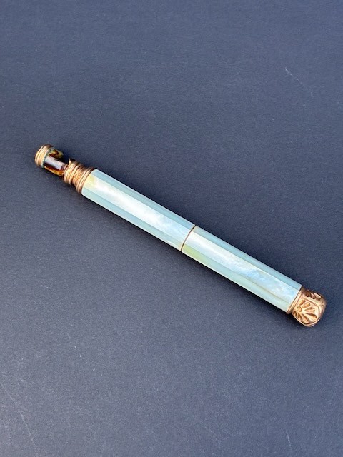 ANTIQUE MOTHER OF PEARL Gold Filled Julius King Opera Glass Expandable Handle