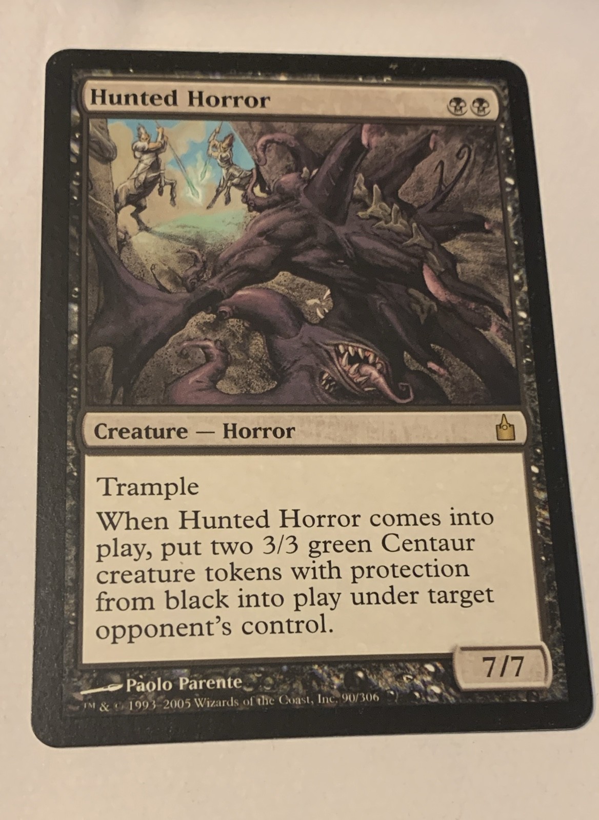 MTG Hunted Horror Ravnica City of Guilds Rare 90/306 Black Creature Trample NM⁠