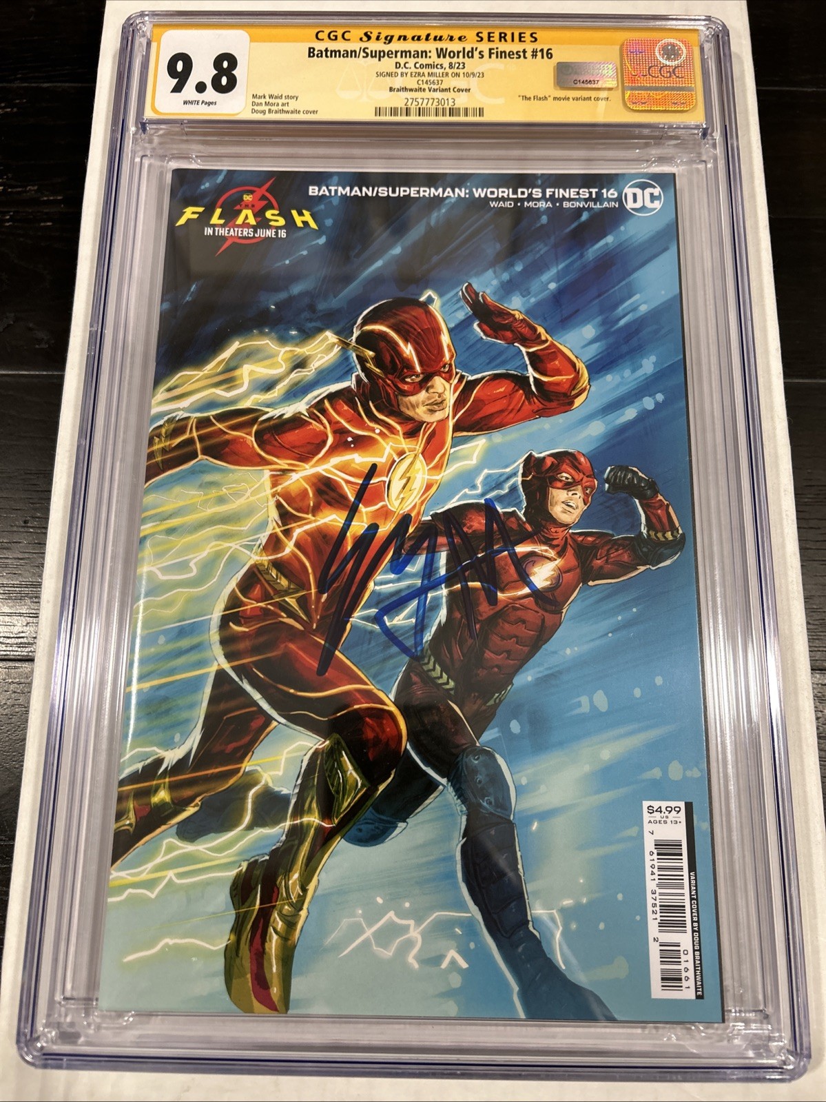 Batman/Superman: World's Finest #16 - CGC 9.8 - Ezra Miller Signed - WP (2023)