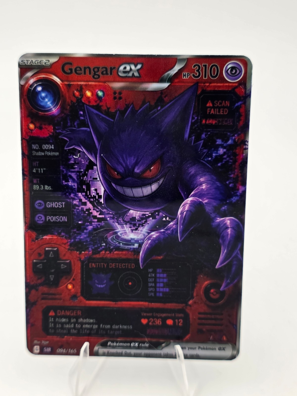 CUSTOM FAN ART Gengar Psychosocial Chaos Holo Card