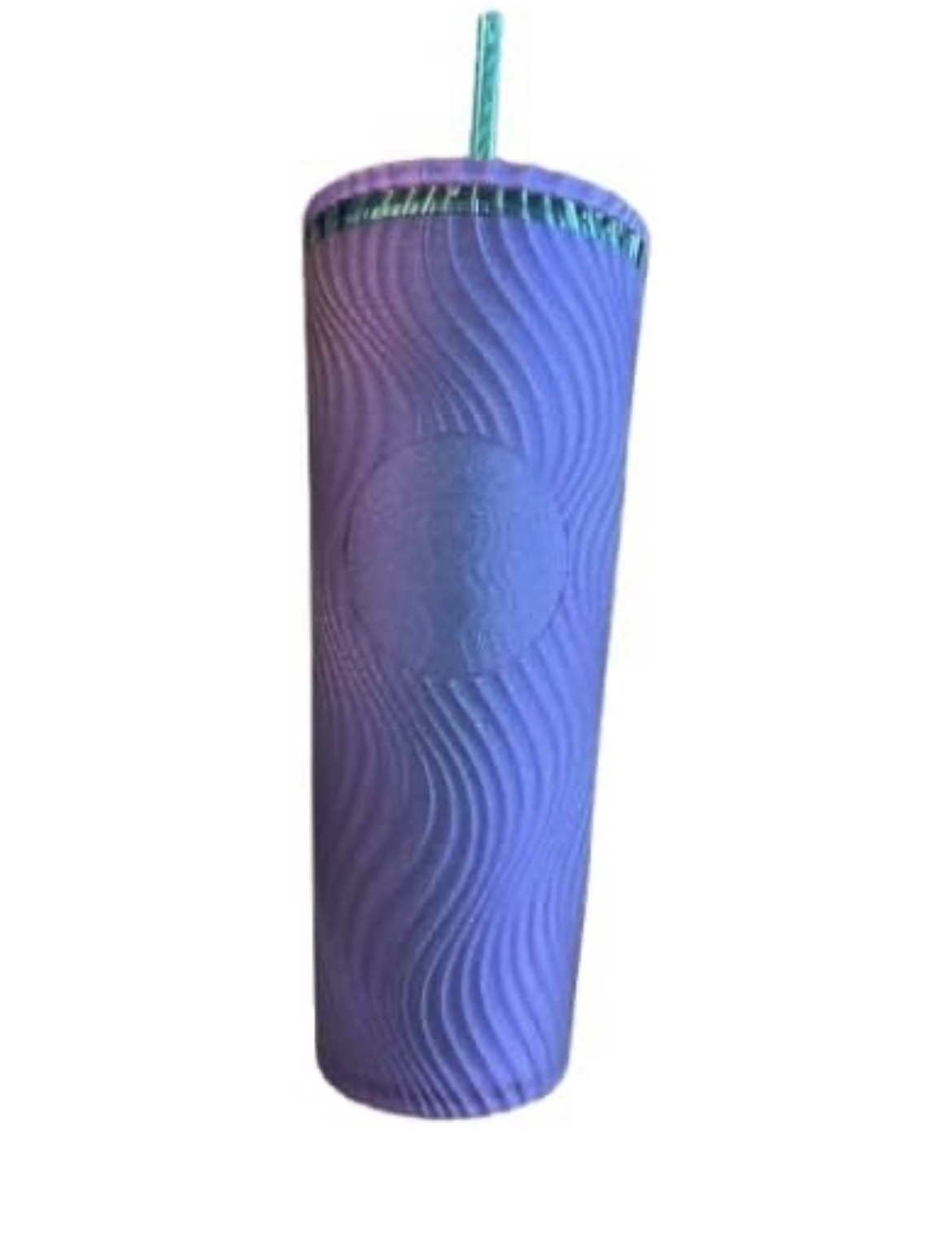Starbucks Purple Wavy Tumbler w/ Teal Sraw Mermaid 24oz Limited Edition New