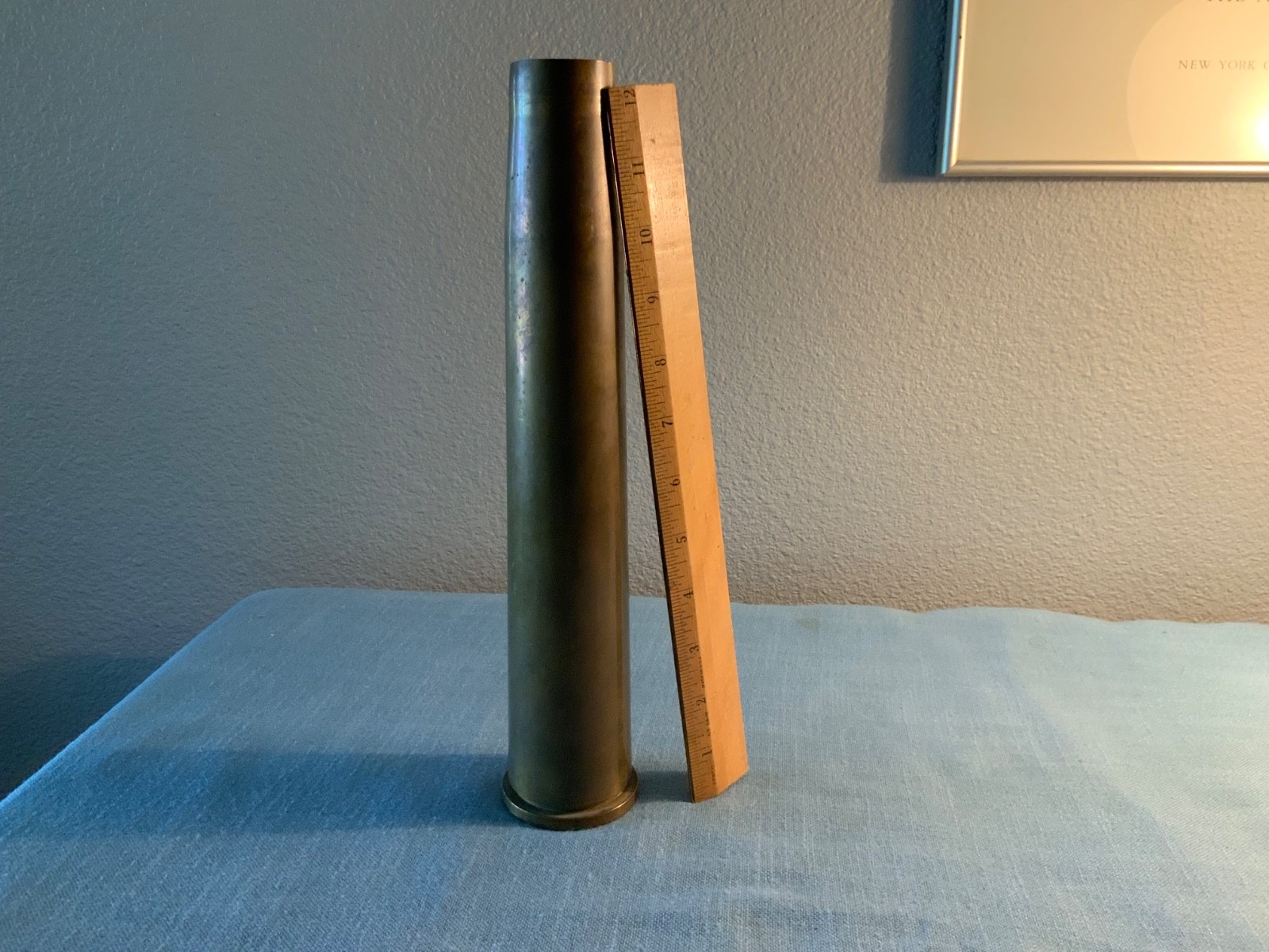 1943 World War II Navy 40 mm anti-aircraft shell casing 1943 World War II Navy 40 mm anti-aircraft shell casing