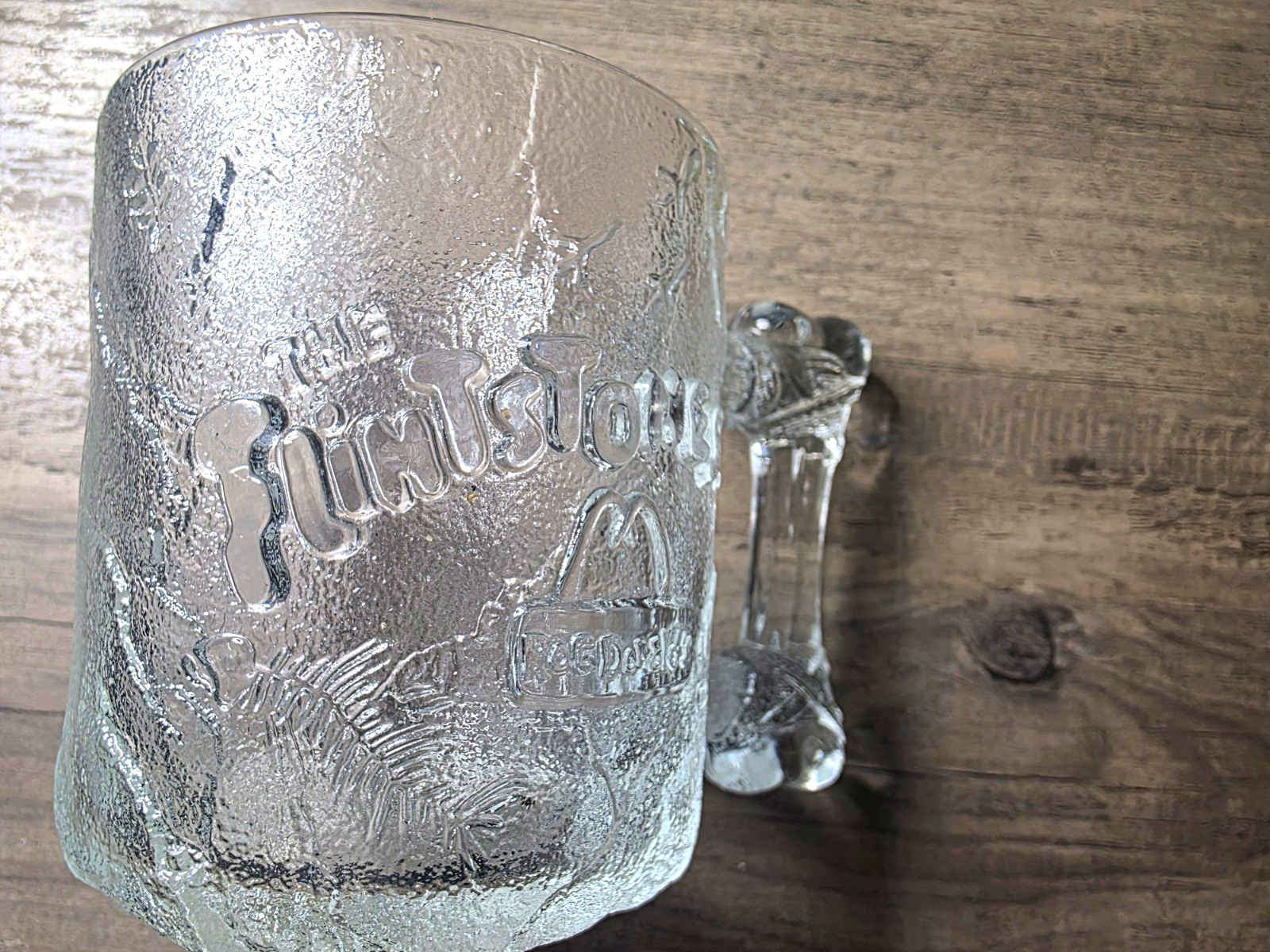 Vintage 1993 McDonalds Flintstones Pre-Dawn Glass Mug RocDonalds Bone Handle Vintage 1993 McDonalds Flintstones Pre-Dawn Glass Mug RocDonalds Bone Handle