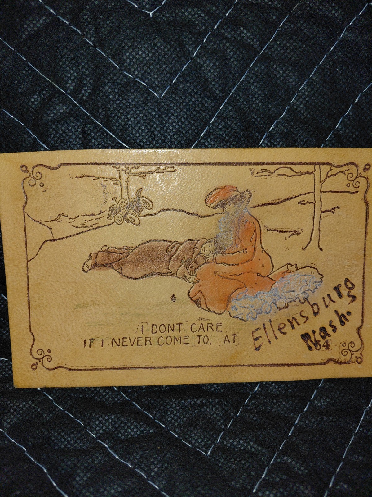 Ellensburg Vintage Leather Automotive Postcard Ellensburg Vintage Leather Automotive Postcard