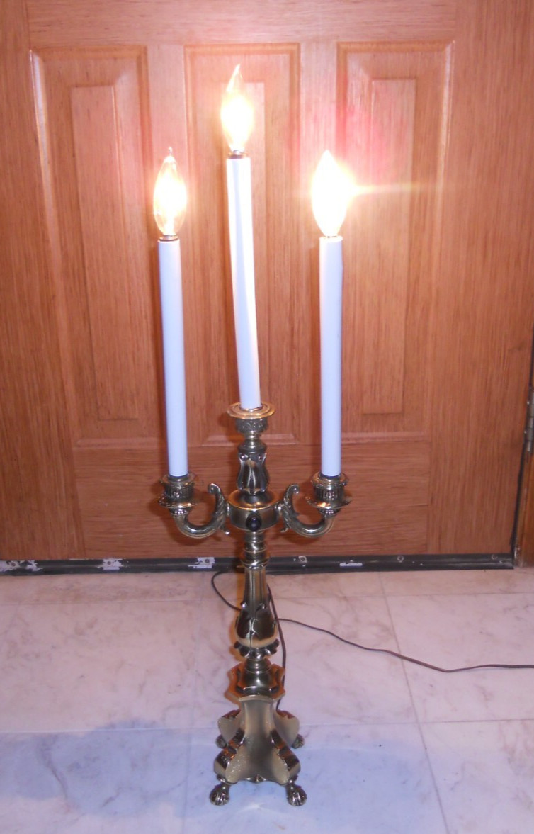 Vintage L&L WMC French Empire Brass Bouillotte Table Lamp 3 Light Heavy Brass Vintage L&L WMC French Empire Brass Bouillotte Table Lamp 3 Light Heavy Brass