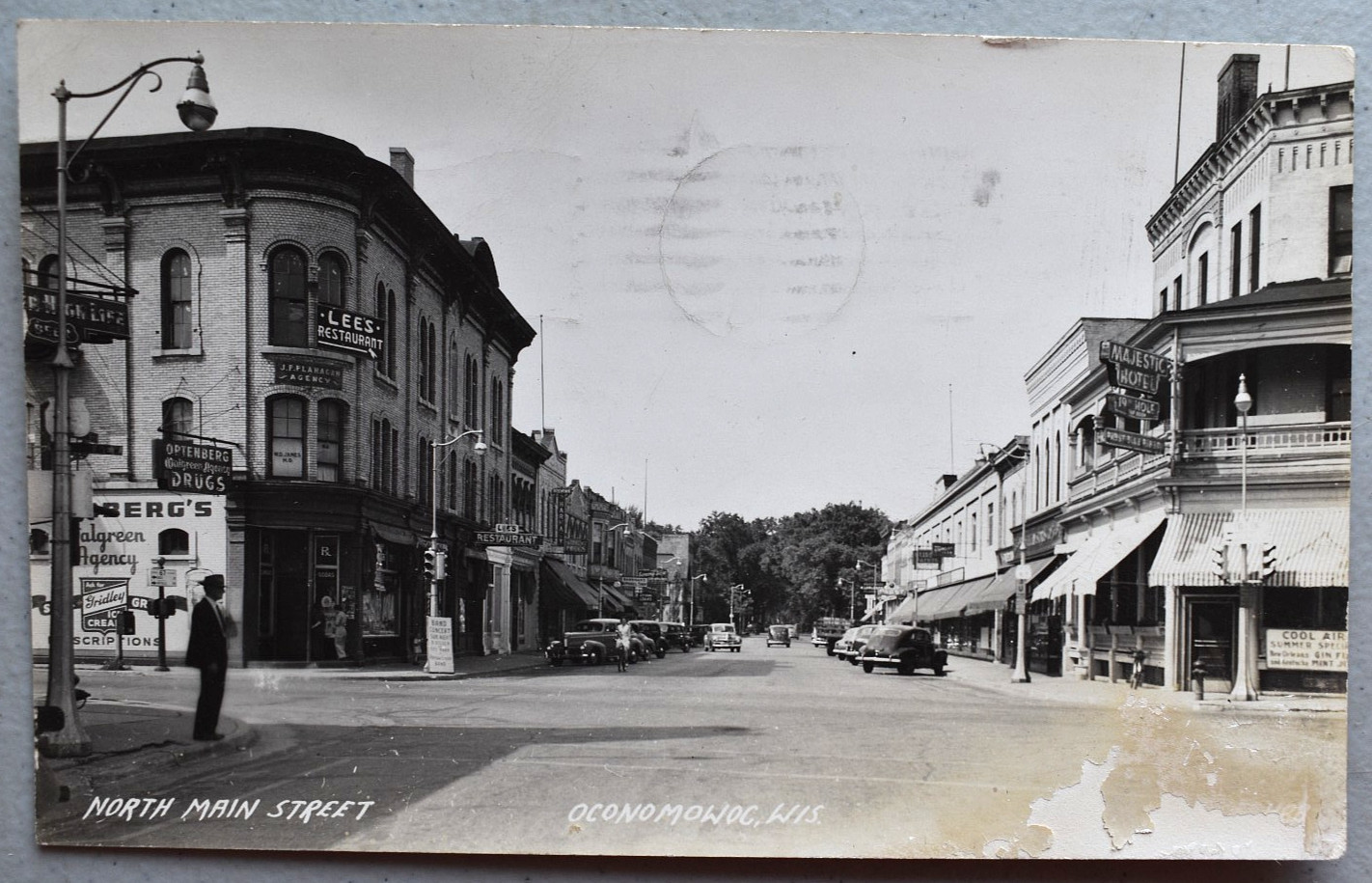 Street Scene Store Fronts Oconomowoc WI 1946 RPPC Postcard RPPC Photo Postcard Street Scene Store Fronts Oconomowoc WI 1946 RPPC Postcard RPPC Photo Postcard