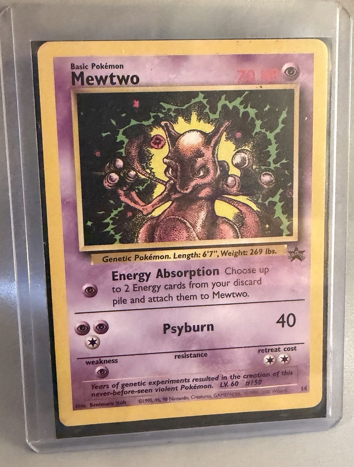 VINTAGE IMMACULATE Mewtwo Promo Wizards Black Star Promos #14 2000