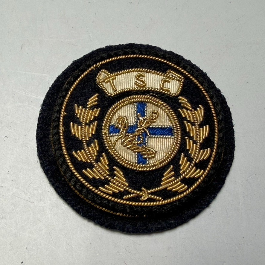Vintage Thames Sailing Club Pennant Gold Bullion Patch Badge Hand Sewn 2\